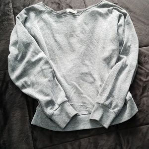 Grey raw neck crewneck